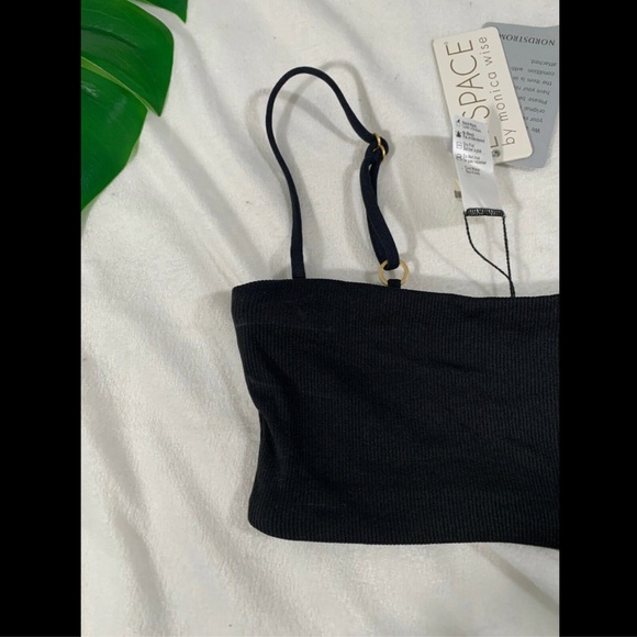 NEW $92 L Space Ridin' High Rebel Ribbed Bikini‎ Top in Black [SZ XS ] - Picture 3 of 8